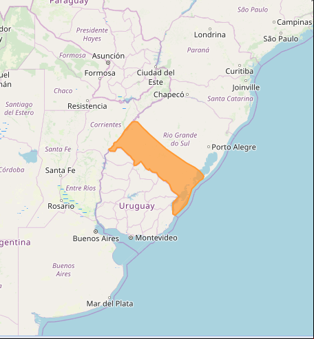 Mapa das áreas com alerta de tempestade nesta 4ª feira - Fonte: Inmet