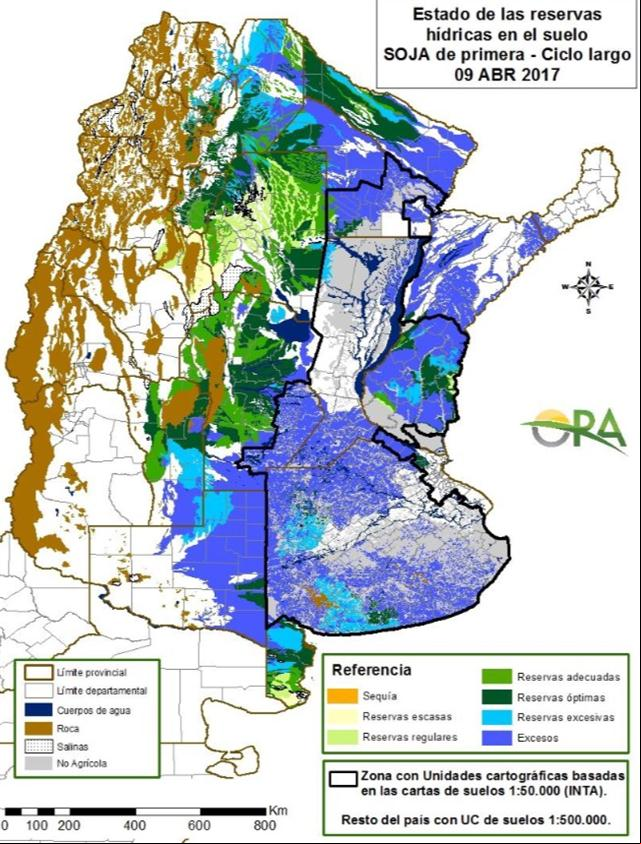 Mapa Argentina em 09 de Abril de 2017